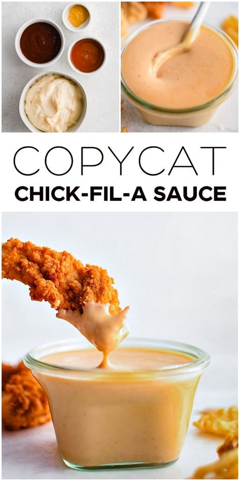 This Copycat Chick-fil-A Sauce Recipe tastes just like the real deal, combining mayo, BBQ sauce, mustard, and honey. Make this easy and delicious dipping sauce anytime to enjoy with chicken nuggets, fries, and so much more! Chicken Nuggets Dipping Sauce, Sauce For Chicken Nuggets Dipping, Mayo Sauce For Chicken, Sauce For Chicken Nuggets, Chick Fil A Sauce Recipe, Chicken Nugget Dipping Sauce, Copycat Chick Fil A Sauce, Dipping Sauces For Chicken, Copycat Chick Fil A