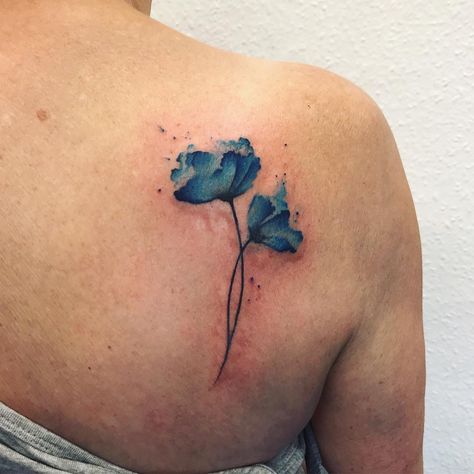 Blue Poppy Tattoo, Poppy Tattoo, Poppies Tattoo, Blue Poppy, Nature Tattoos, Color Tattoo, Watercolor Tattoo, Poppies, Cover Up