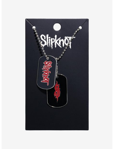 Slipknot Dog Tags Necklace Silly Clothes, Punk Accessories, Concept Clothing, S Logo, Heart Drop Earrings, Birthday Wishlist, Slipknot, Band Merch, Nightwing