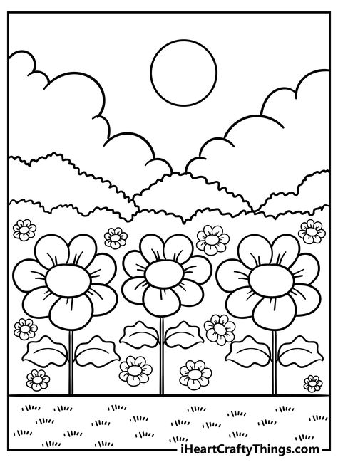 Iheartcraftythings.com Coloring Pages, Garden Coloring Pages Free Printable, Colouring Pages For Kids Printables, Garden Colouring Pages, Nature Coloring Pages For Kids, Gardening Coloring Pages, Kertas Kerja Prasekolah, Coloring Pages Nature, Forest Coloring Book