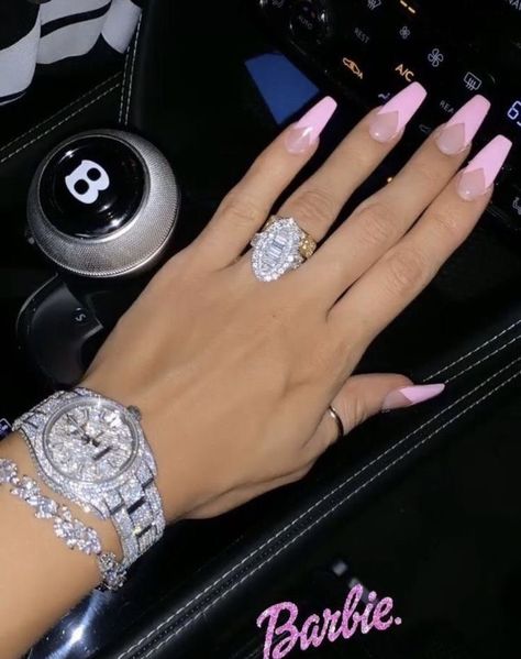 Diamond Rings, Diamonds, Nails, Pink, White, Instagram