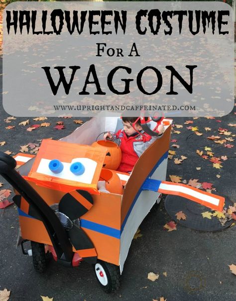 Halloween Costume for a Wagon Halloween Wagon Ideas, Halloween Wagon, Make A Halloween Costume, Wagon Halloween Costumes, Wagon Ideas, Halloween Costumes To Make, Simple Diy Projects, Pool Noodles, Dining Room Storage