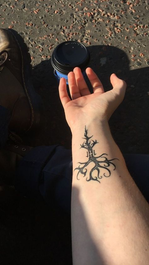 Viking Style Tattoo Norse Mythology, Yggdrasil Tattoo Simple, Rune Wrist Tattoo, Norse Tree Tattoo, Swedish Tattoo Ideas Men, Minimalist Viking Tattoo, Viking Inspired Tattoos, Simple Norse Tattoo, Yggradsil Tattoo