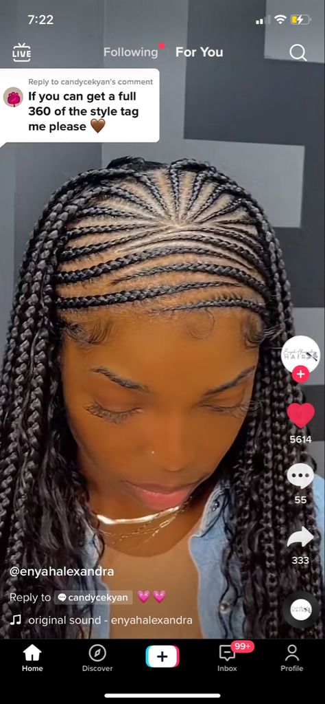 Horizontal Braids, Inspired Hairstyles, Braiding Hairstyles, I Like Your Hair, Big Box Braids, Big Box Braids Hairstyles, Hair Crown, Hair Things, Hair Idea