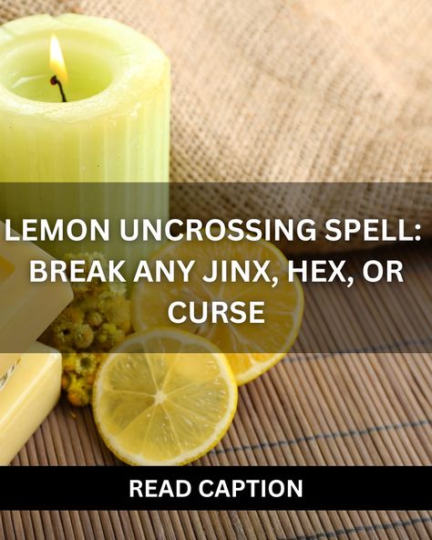 🌟 **Lemon Uncrossing Spell** 🌟 🔮 Break any jinx, hex, or curse with this powerful Lemon Uncrossing Spell. Cleanse your aura and restore balance in your life. 🌿✨ **Ingredients Needed:** - Sachet - St. John's Wort - Sage - Calamus - Dragonsblood Powder - Incense Brazier - Dragonsblood Incense - Athame - Whole Ripe Lemon - 1 White Candle - 1 Black Candle - Bowl of Salt - Bowl of Water - Glass or Ceramic Plate **Instructions:** 1. **Prepare the Altar:** - Light the candles and Dragonsblood i... Uncrossing Spell, Cleanse Your Aura, Salt Bowl, Candle Bowl, St John's Wort, Black Candle, White Candle, Bowl Candle, Black Candles