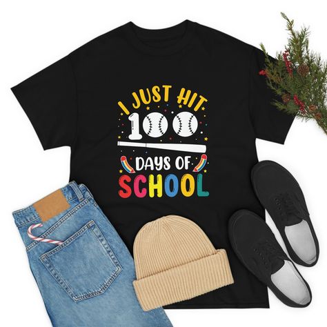 Teacher Tees, 100 Days Of School, Baseball Mom, Unisex Tshirt, 100 Days, Baseball T Shirts, Baseball Tshirts, Heavy Cotton, Cotton Tee