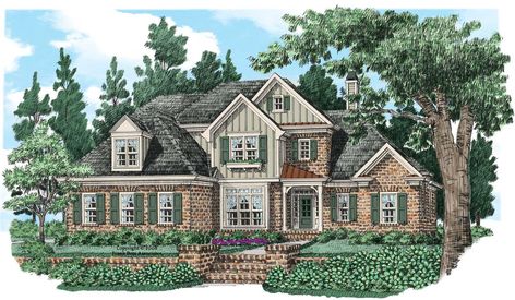 Traditional House Plan - 4 Bedrooms, 3 Bath, 3693 Sq Ft Plan 85-532 European Plan, Farmhouse Flooring, European House Plan, Suburban House, Plans House, Traditional House Plan, Large Family Rooms, Garden Tub, European House