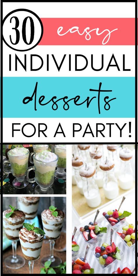 30 Amazing Single-Serve Dessert ideas! These are easy recipes when you're serving a crowd or for any party! These individual mini desserts are the way to go! Single Serve Desserts In Cups, Easy Dessert Individual, Single Serve Birthday Desserts, Single Serving Sweet Treats, Dessert For Small Dinner Party, Easy Fancy Desserts For A Crowd, Single Desserts For Party, Individual Serve Desserts, Individual Desserts For A Crowd Cups