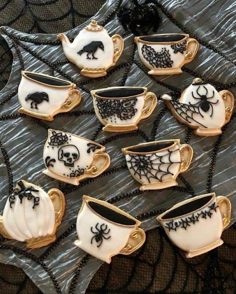 Witches High Tea Party, Gothic Tea Party Food, Haunted Tea Party Ideas, Witches Tea Party Food, Haunted Tea Party, Witches Tea Party Ideas, Witchy Tea Party, Halloween Tea Party Ideas, Dark Tea Party