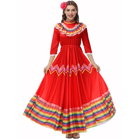 Virgin Mary Costume, Fiesta Costume, Folklorico Dresses, Mary Costume, Traditional Mexican Dress, Horror Costume, Dancer Dress, Dancer Costume, Mexico Style