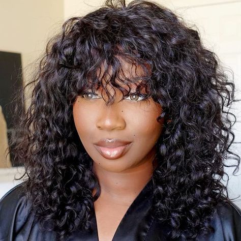 5x5 Closure Wig, Bang Wig, Curly Wig With Bangs, Crystal Lace, Curly Bangs, Short Curly Wigs, Curly Human Hair Wig, Short Curly Styles, Human Virgin Hair