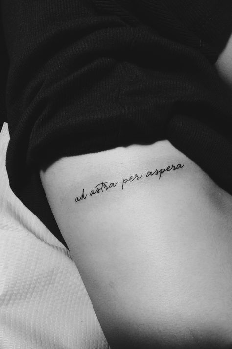 Latin; to the stars through hardships <i of ii>