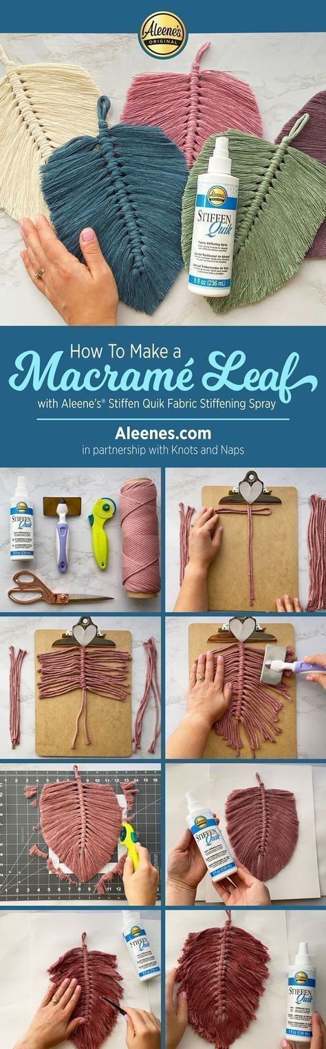 How To Make a Macrame Leaf with Fabric Stiffener Macrame Puff Ball, Enterprise Ideas, Diy Macrame Wall Hanging, Crafts 2023, Macrame Designs, House Improvement, Macrame Leaf, Pola Macrame, Macrame Feathers