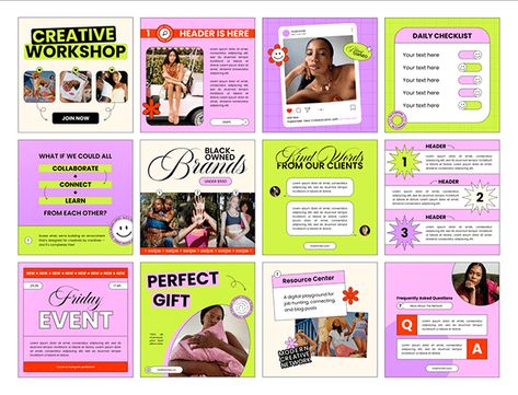 Feminine Instagram, Templates Facebook, Free Social Media Templates, Instagram Graphic Design, Retro Stickers, Education Poster Design, Social Media Branding Design, Types Of Social Media, Facebook Templates