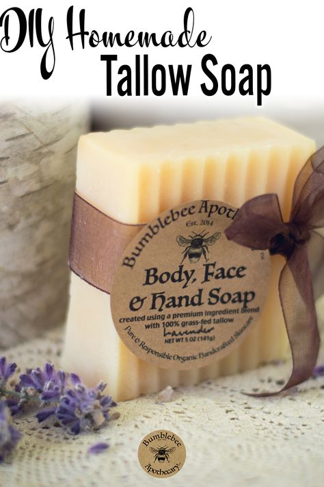 The tallow soap I make uses a simple recipe that I designed. I’m including it here. Once you’ve tried one recipe a few times, you might find it fun to experiment with designing new recipes Tallow And Coconut Oil Soap, Tallow Soap Bar Recipe, Making Tallow Soap, Diy Tallow Soap, Homemade Tallow Soap, Hot Process Tallow Soap Recipes, Tallow Soap Recipe No Lye, Beef Tallow Soap Recipe, Soap With Tallow