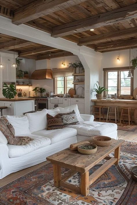 Mediterranean Farmhouse Living Room, Boho Home Interior Design, Mediterranean Style Living Room, Spanish Living Room, Boho Homes, Mediterranean Living Room, Spanish Home Decor, Italian Living, Dream House Interior