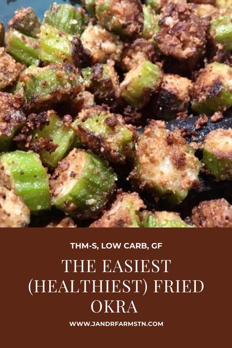 Baked Okra Recipes Healthy, Healthy Fried Okra, Gluten Free Okra Recipes, Gluten Free Fried Okra, Keto Okra Recipes, Baked Okra Recipes, Air Fried Okra Recipe, Oven Fried Okra, Southern Fried Okra