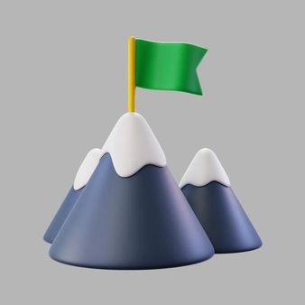 3d mountains with snow and flag freepik 553 33 Mountains With Snow, Mountain Icon, 3d Mountain, Smart Goal Setting, Illustration Story, Silhouette People, Flag Icon, Bar Graphs, Red Arrow