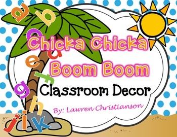 Chicka Chicka Boom Boom Classroom, First Grade Organization, Intervention Classroom, Word Wall Headers, Boom Boom Room, Chicka Chicka Boom Boom, Chicka Chicka, Decor Organization, Back To School Art