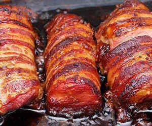 Bacon wrapped moose tenderloin Wrapped Pork Tenderloin, Bacon Wrapped Pork Tenderloin, Pork Tenderloins, Bacon Wrapped Pork, Valentine's Ideas, Tenderloin Recipes, Traeger Grill, Tasty Kitchen, Pork Tenderloin Recipes