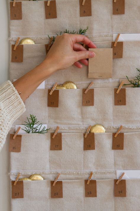 make your own: canvas advent calendar. – Reading My Tea Leaves – Slow, simple, sustainable living. Linen Advent Calendar, Wall Advent Calendar Diy, Diy Scripture Advent Calendar, Canvas Advent Calendar Diy, Diy Canvas Advent Calendar, Diy Advent Calendar Reusable, Pocket Advent Calendar Diy, Diy Sew Advent Calendar, Diy Advent Calendar Wall Hanging