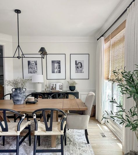 Dining Room Lots Of Windows, Murphy Bookcase Door, Dining Room White Walls, Murphy Bookcase, Hidden Bookcase Door, Hidden Bookcase, Bookcase Door, Hallway Inspiration, Dining Room Spaces