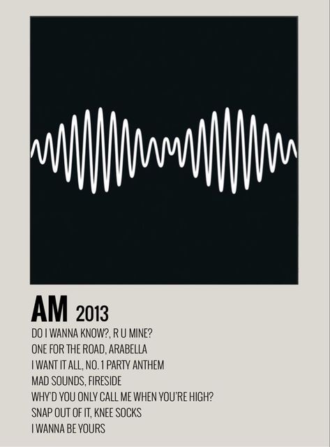 Am Album Poster, Poster Design Music, Am Album, Arctic Monkeys Wallpaper, Minimalist Music, Music Poster Ideas, Vintage Music Posters, Do I Wanna Know, Music Poster Design