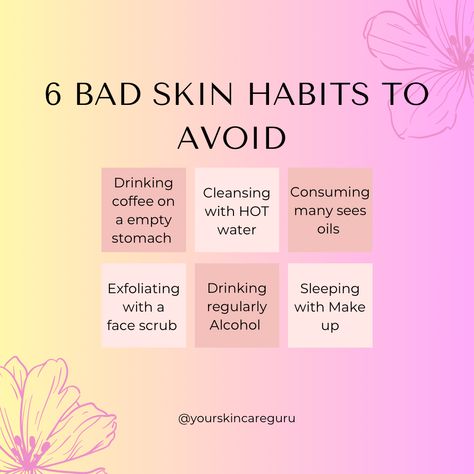 If you do at least one of these, this is your sign to stop now! Your skin needs to be taken good care of if you want to see improvement and often people forget skin habits outside of skincare products. So use this pin as your guide from now on🥰 #skincaresolutions #skinhabits #acnetips #skintips #pinkpin #canva #healthyskin #glassskin Bad Acne, Sensitive Skin Care, Glowy Skin, Best Moisturizer, Daily Skin Care Routine, Skin Care Solutions, Oil Water, Moisturizer For Dry Skin, Skincare Tips