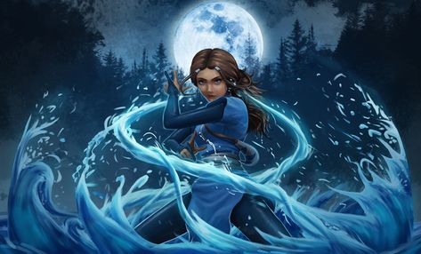 ArtStation - Katara Fan Art Katara Waterbending, Katara Fan Art, Katara Fanart, Water Bender, Scarlet Witch Comic, Zuko And Katara, Captain Marvel Shazam, Avatar Zuko, Avatar The Last Airbender Funny