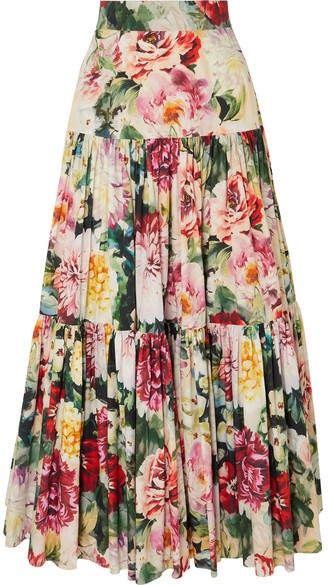 Floral Dolce and Gabbana maxi skirt so beautiful!!! #fashion #shopping #affiliatelink Floral Pleated Skirt, Floral Maxi Skirt, Floral Print Skirt, Maxi Skirts, Print Skirt, Cotton Skirt, Skirt Design, Ladies Dress Design, Tiered Skirt