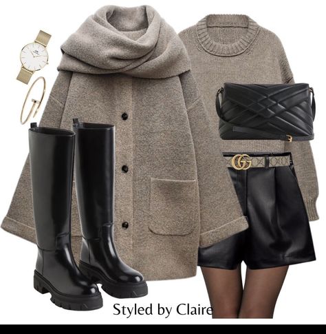 Classic Style Outfits, Chique Outfits, Beige Outfit, Winter Chic, Looks Party, Causual Outfits, Leather Shorts, Inspiration Mode, Mode Inspiration