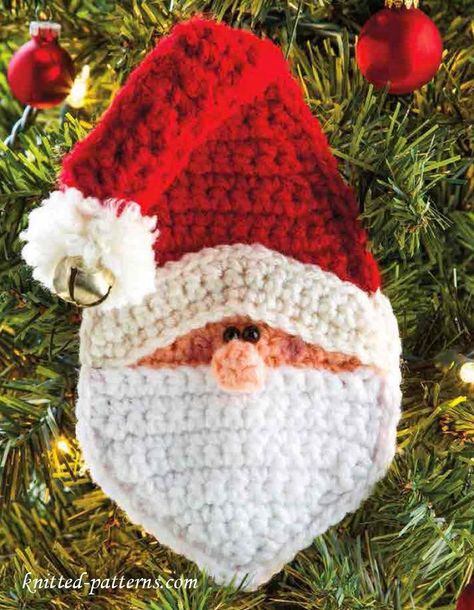 The Ultimate Crochet Christmas Ornaments Roundup • Sewrella Crocheted Santa, Santa Card, Christmas Knit, Crochet Mobile, Christmas Note, Crochet Santa, Crochet Xmas, Crochet Christmas Decorations, Crochet Ornaments