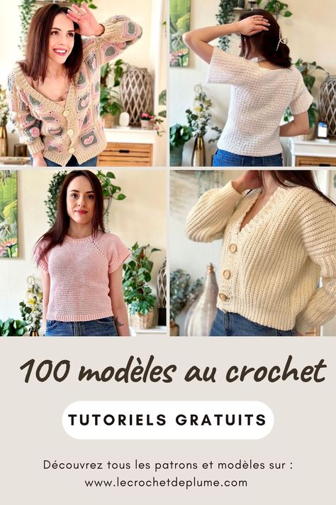 Comment faire un Top, une blouse ou une Robe au crochet ? Des modèles faciles et rapides, niveau débutant à confirmé. Le crochet de Plume vous propose de nombreux tutoriels gratuits pour réaliser des vêtements pour femme avec deux rectangles, en top down, avec ou sans col, avec ou sans manches, etc. ​ Apprendre le crochet avec des Tutoriels Faciles, Rapides & Modernes. Pull Sans Manche Crochet, Blouse Au Crochet, Haut Crochet, Débardeurs Au Crochet, 2023 Crochet, Cardigan Au Crochet, Patron Crochet, Gilet Crochet, Confection Au Crochet