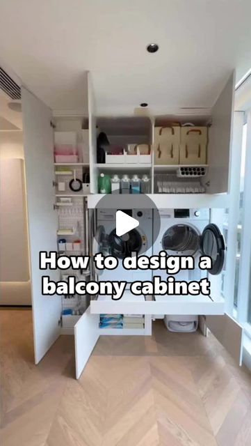 Alead Home Kitchen Cabinets & Closets on Instagram: "Don't underestimate the balcony
Although the space is not large, as long as the design is reasonable, you can have a small storage cabinet

#cabinet #cabinets #balconycabinet #customcabinets #balcony #cabinetdesign #interiordesign #furnituredesign #furniture #furnituremaker
#diy #art #family #aleadhome #highendcustom #highendprojects" Eves Storage, Closed Balcony Ideas, Cottage Laundry, Cottage Laundry Room, Cabinet Cabinet, Airing Cupboard, Small Storage Cabinet, Utility Cupboard, House Makeovers