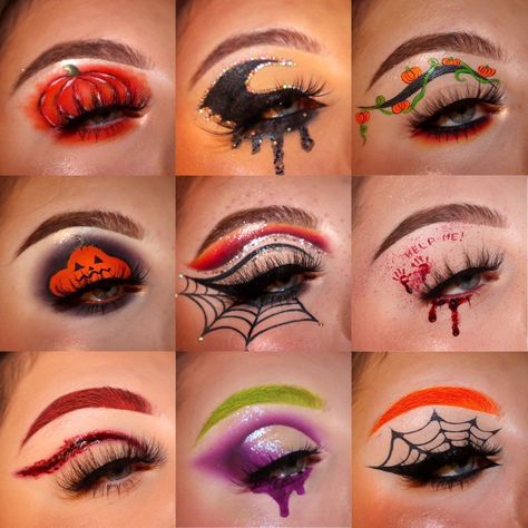 Ein atemberaubendes Augen-Make-up kann Ihrem Gesicht eine besondere Ausstrahlung verleihenAber mit so vielen verschiedenen Techniken und Produkten kann es schwierig seindas perfekte Augen-Make-up... Pretty Halloween Eye Makeup Looks, Cute Make Up Halloween, Makeup For Movie Date, Halloween Theme Eyeshadow, Halloween Themed Makeup Looks, Spooky Season Makeup Looks, October Makeup Challenge, Halloween Themed Eye Makeup, Halloween Inspired Makeup Eye