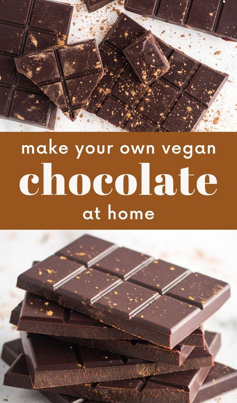 Diy Vegan Chocolate, Diy Chocolate Recipe, Vegan Chocolate Bar Recipe, Diy Chocolate Bars Homemade, Canna Chocolate Recipe, Homemade Chocolate Bars Recipe, Homemade Chocolate Recipe, Vegan Chocolate Recipe, Vegan Candy Recipes