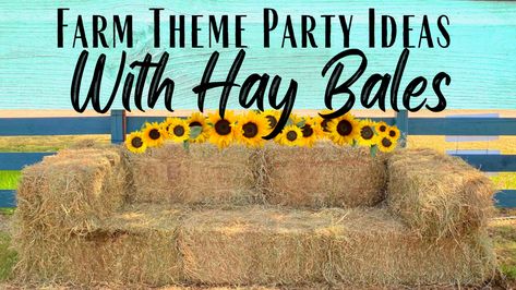 https://youtu.be/vC5wNdv7d1Y #RusticTheme #FarmTheme Photo Op Ideas, Hay Bale Ideas, Outdoor Photo Booths, Hay Bale Seating, Rustic Party Decor, Photo Booth Ideas, Event Photo Booth, Theme Party Ideas, Rustic Party