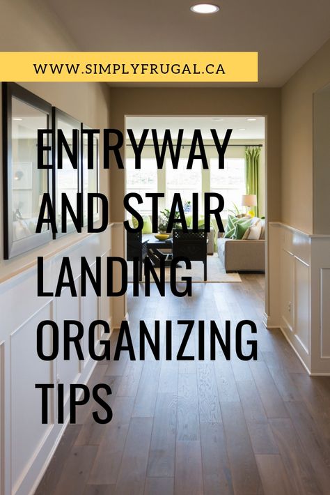 Here are some entryway and stair landing organizing tips that are sure to help keep you more organized! Stair Organization Baskets, Landing Storage, Grocery Savings Tips, Stairs Landing, Free Standing Coat Rack, Front Entryway, Stair Landing, Best Money Saving Tips, Neat And Tidy