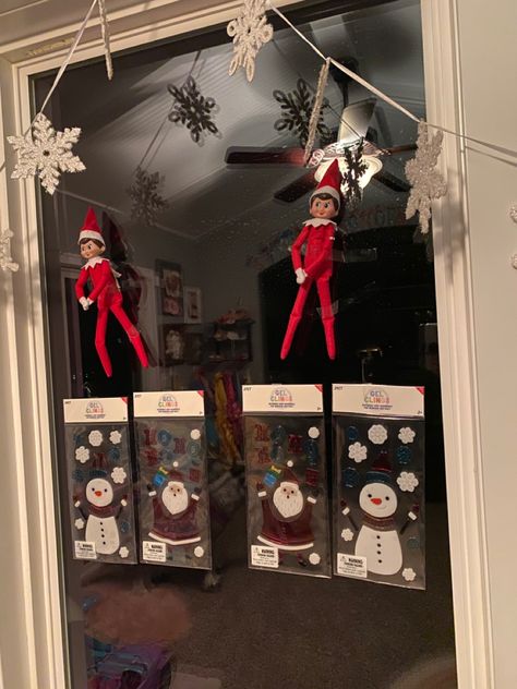 Elf On The Shelf Window Ideas, Window Markers, Window Clings, Window Decals, Elf On The Shelf, Elf, Shelves, Holiday Decor, Christmas