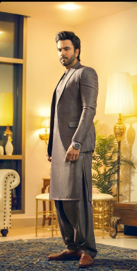 Kurta With Blazer For Men, Men Ethnic Wear India, Slim Fit Formal Pants, Muslim Men Clothing, Pathani Suit, Naseem Shah, Imran Abbas, Kurta Pajama Men, Men Waistcoat