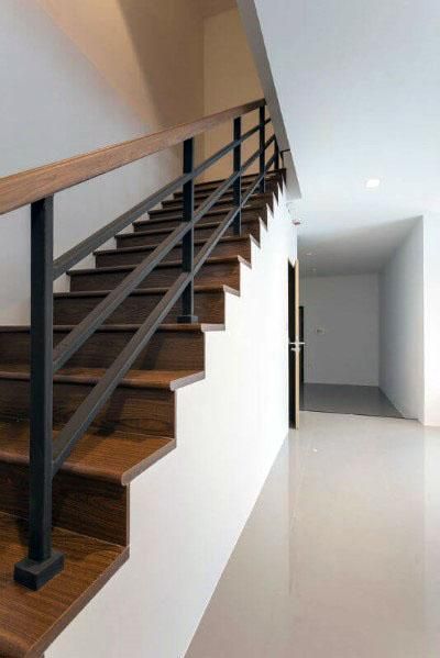 Top 50 Best Wood Stairs Ideas - Wooden Staircase Designs Wooden Staircase Design, Diy Stair Railing, Indoor Railing, Metal Stair Railing, Case Minecraft, Stairs Railing, Interior Stair Railing, Modern Stair Railing, Staircase Railing Design