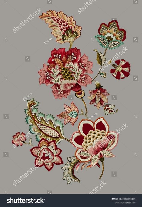 Mughal Flower Png, Mughal Flower, Paisley Border, Flower Colour, Colour Full, Mughal Art, Flower Bunch, Paisley Art, Flowers Png