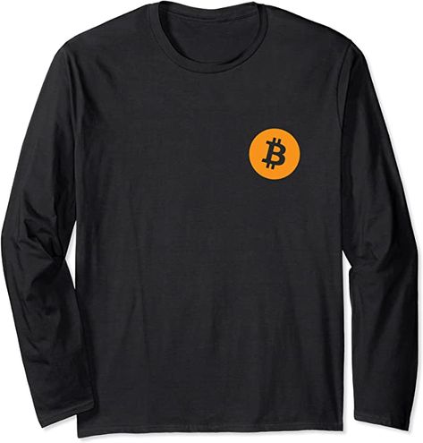 Amazon.com: Bitcoin HODL Orange Logo Printed Front & Back Long Sleeve T-Shirt: Clothing Company Design, Long Sleeve Tank Top, Team T Shirts, Shop Top, Fashion Brands, Types Of Shirts, Funny Shirts, Branded T Shirts, Long Sweatshirt