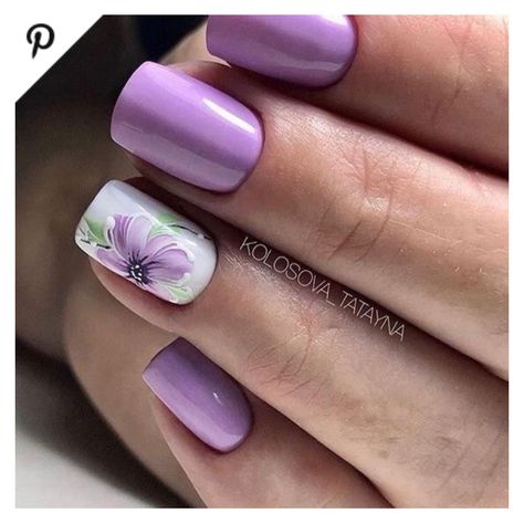 Nail Designs For Spring, Purple Nail Art, Purple Nail Designs, Lavender Nails, Floral Nail Designs, Floral Nail, Purple Nail, Pretty Nail Art Designs, Floral Nail Art