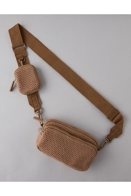 Adjustable & removable cross-body strap/Zip-up belt bag: perfect for a phone, wallet, or digital camera!/Small pouch on the strap fits an AirPod case Crochet Belt, Bag Crochet, Small Pouches, Airpod Case, Crochet Bag Pattern, Knitted Bags, Belt Bag, Digital Camera, Bag Pattern