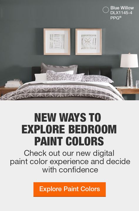 Best Behr Gray Paint Colors Bedroom, Spare Bedroom Paint Colors Behr, Agreeable Gray Sherwin Williams Palette Master Bedrooms, Very Navy Behr Paint Bedroom, Graphic Charcoal Behr Paint Bedroom, Home Depot Paint Colors, Accent Paint Colors, Best Bedroom Paint Colors, Home Depot Paint