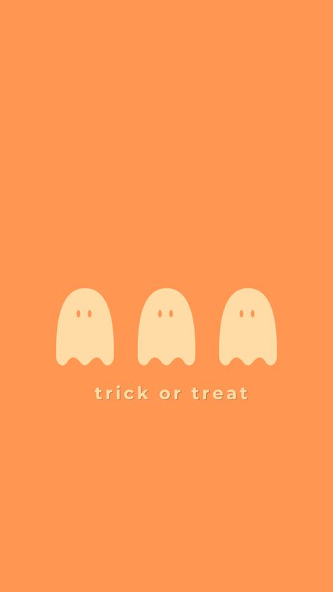 cute simple trick or treat halloween ghost orange phone wallpaper background Halloween Plain Wallpaper, Ghost Phone Background, Halloween Backgrounds Ghost, Orange Phone Wallpaper, Cute Orange Halloween Wallpaper, Fall Background Ghost, Orange Halloween Iphone Wallpaper, Halloween Phone Wallpaper, Helloween Wallpaper