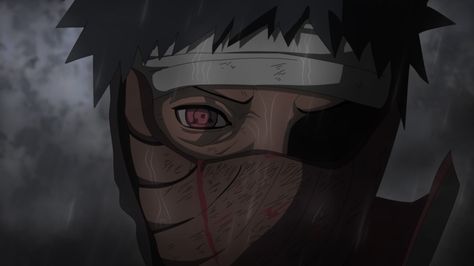 Obito Uchiha, An Anime, Anime Character, Black Hair, Red, Hair, Anime, Black