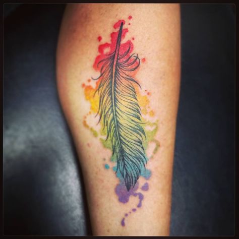 Ryan Bray on Instagram: “PRIDE FEATHER #tattoo #tattoos #mytattoos #myart #myartwork #feather #feathertattoo #rainbow #rainbowtattoo #watercolortattoo #watercolor…” Paint Splatter Tattoo, Pride Tattoo Ideas, Animal Print Tattoo, Gay Pride Tattoos, Splatter Tattoo, Toronto Tattoo, Tattoo Feather, Tattoo Toronto, Gay Tattoo