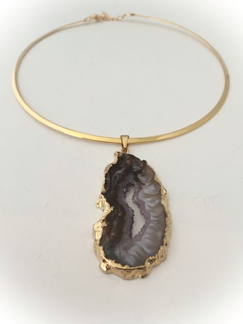 Agate NeckRing Gemstone Jewelry, Agate, Handmade Jewelry, Pendant Necklace, Gemstones, Pendant